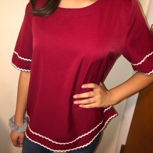 Red with white accent top